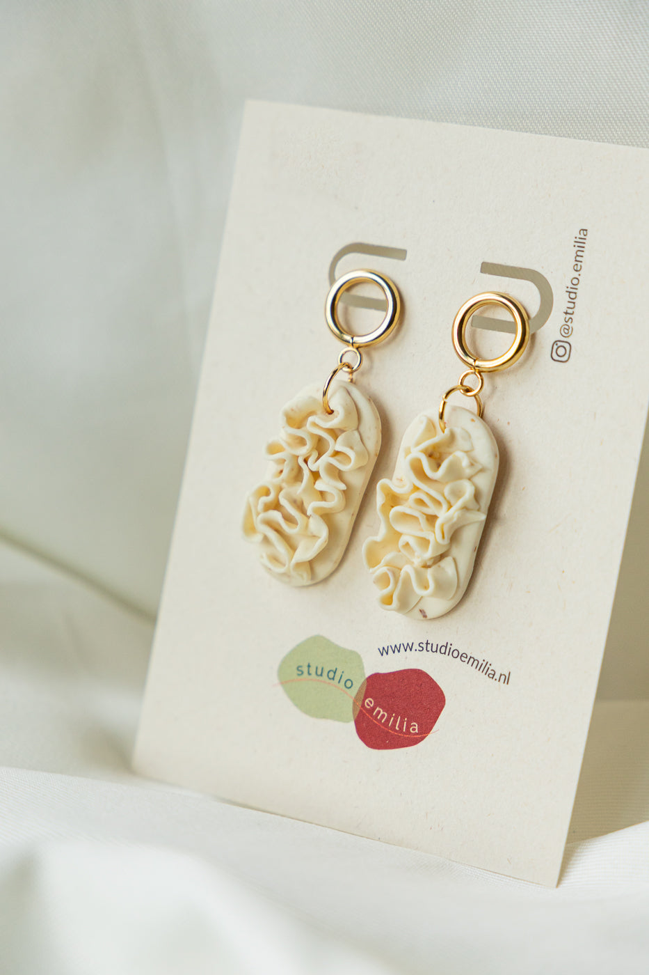 Oorbellen | Ivory Ruffle