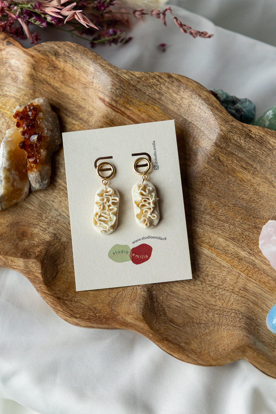 Oorbellen | Ivory Ruffle