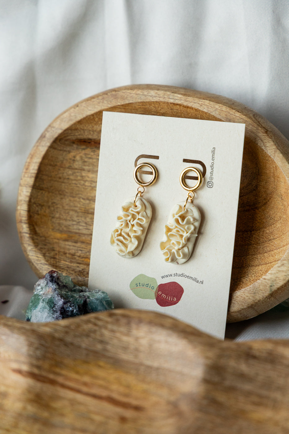 Oorbellen | Ivory Ruffle