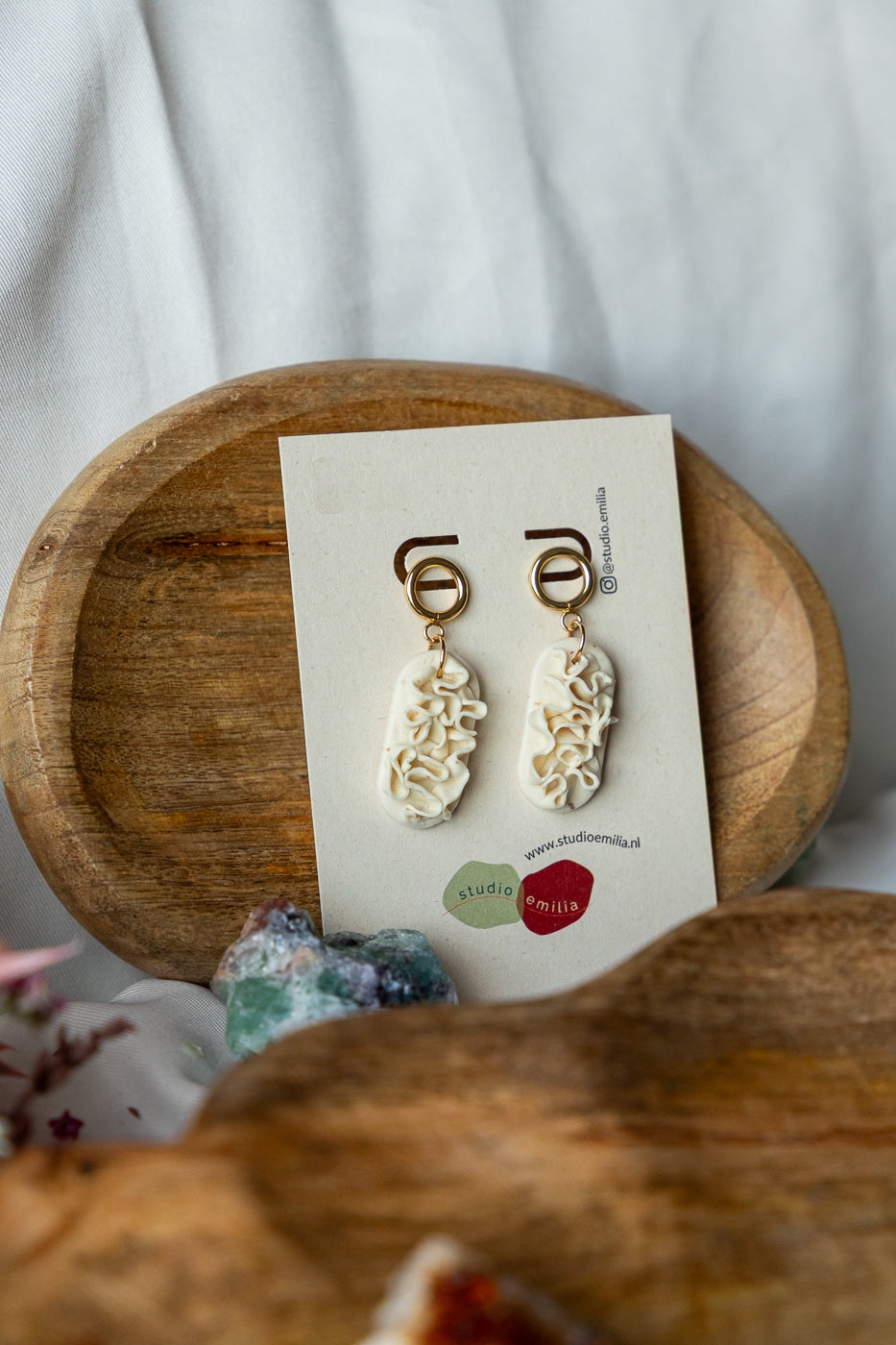Oorbellen | Ivory Ruffle