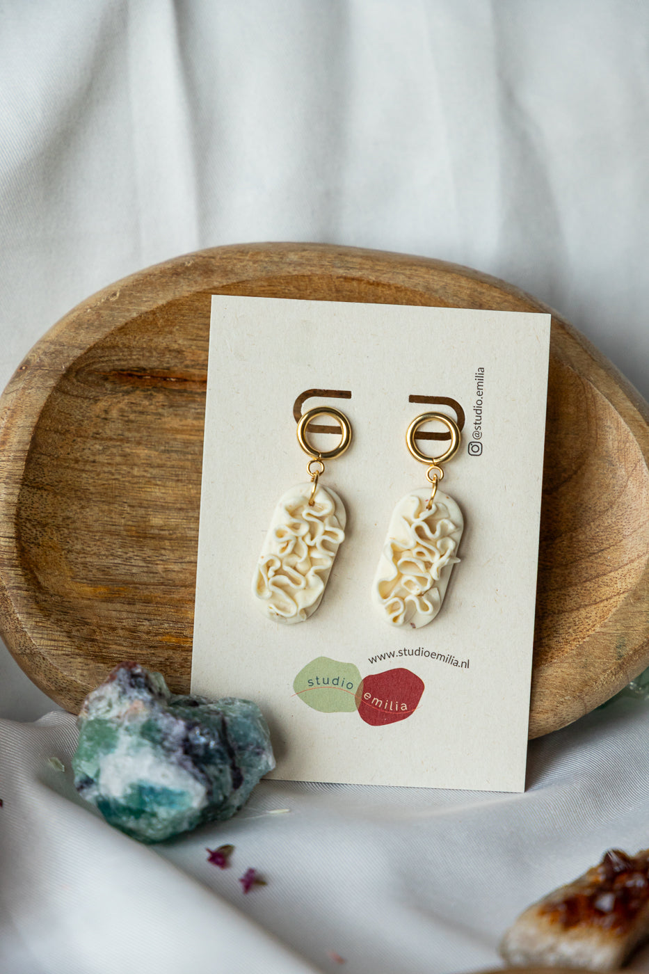 Oorbellen | Ivory Ruffle