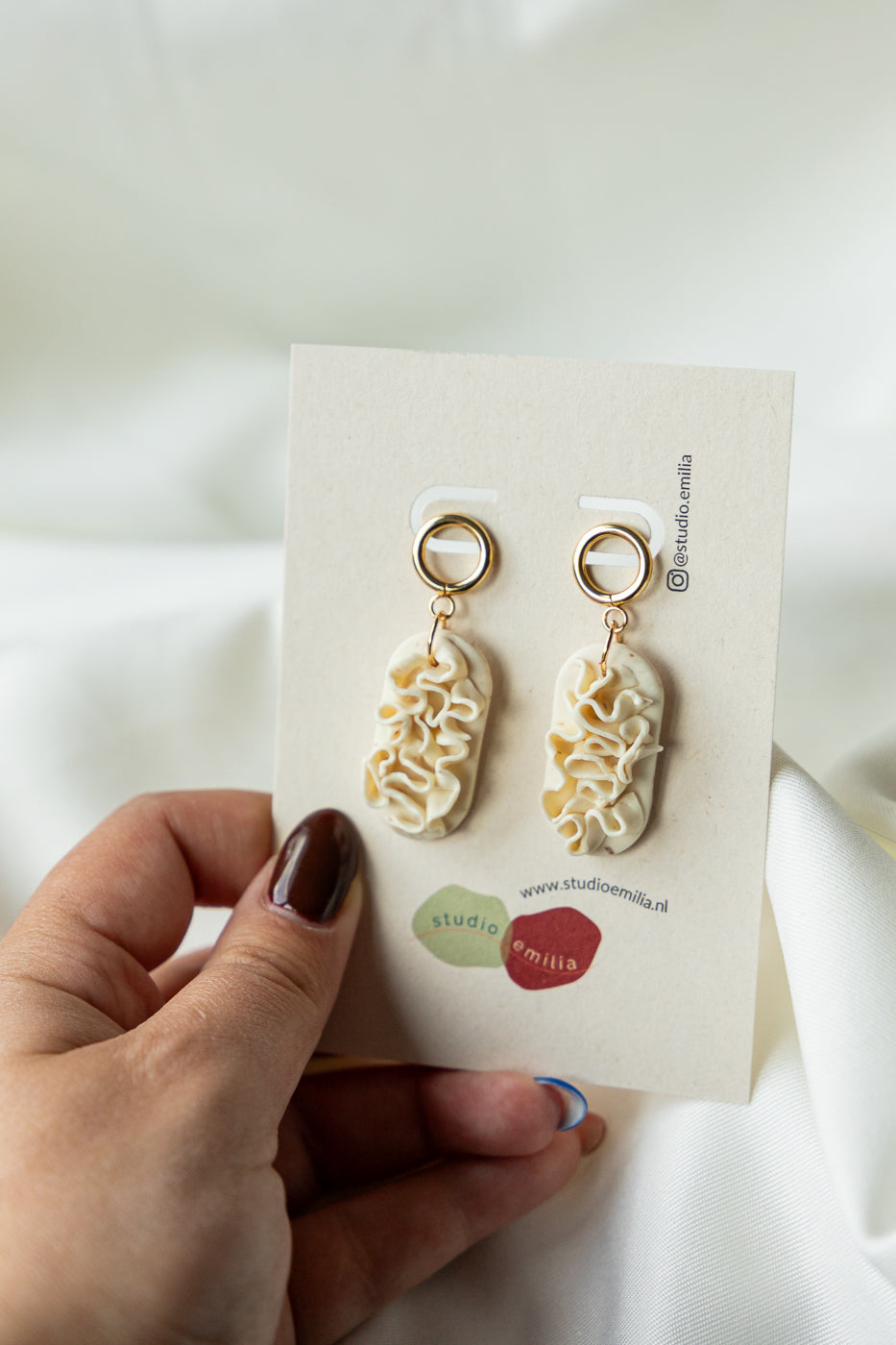 Oorbellen | Ivory Ruffle