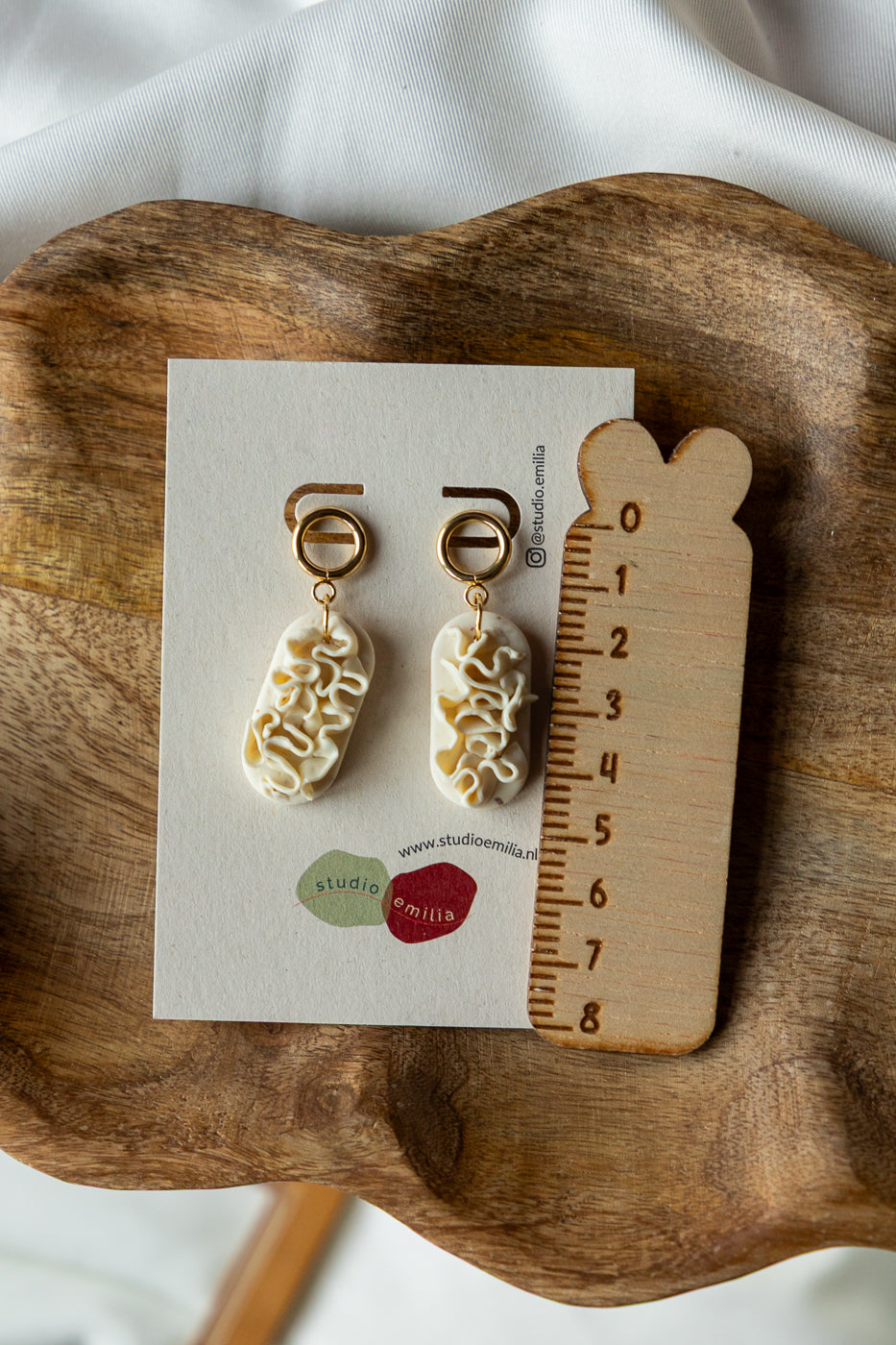 Oorbellen | Ivory Ruffle