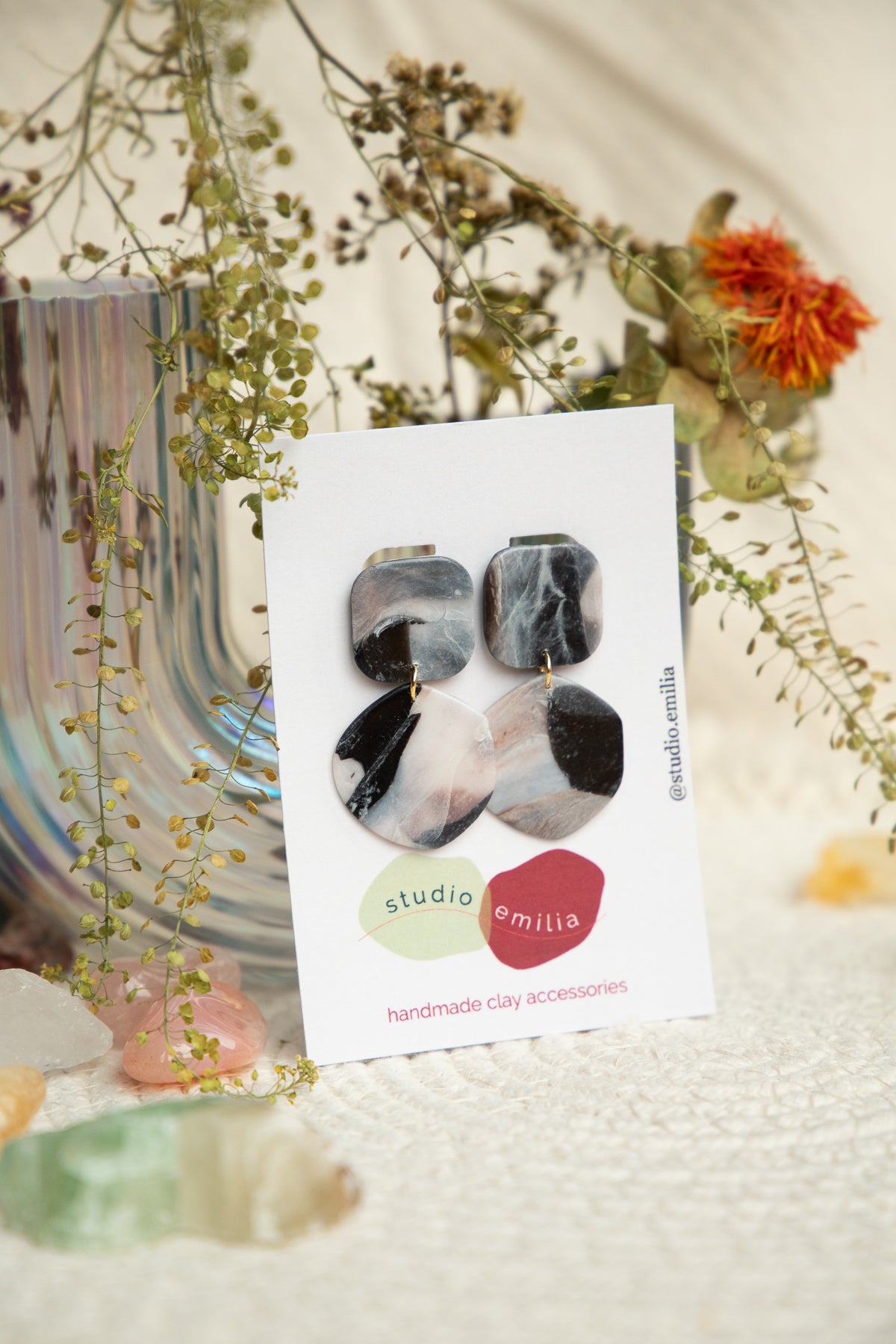 Oorbellen | Gigi Warm Marble
