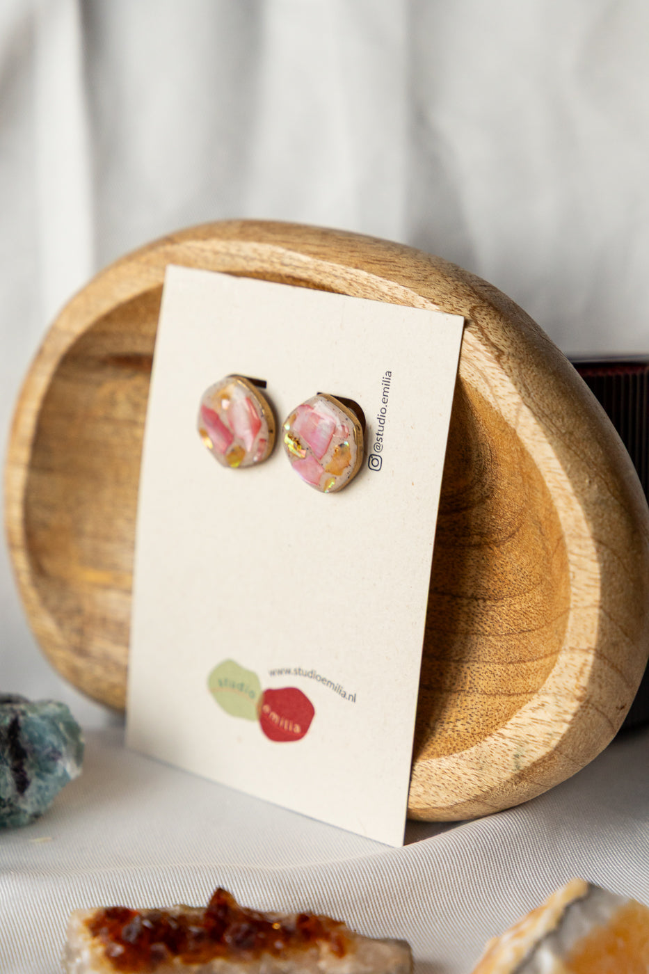 Oorbellen | Mother of Pearl pink stud