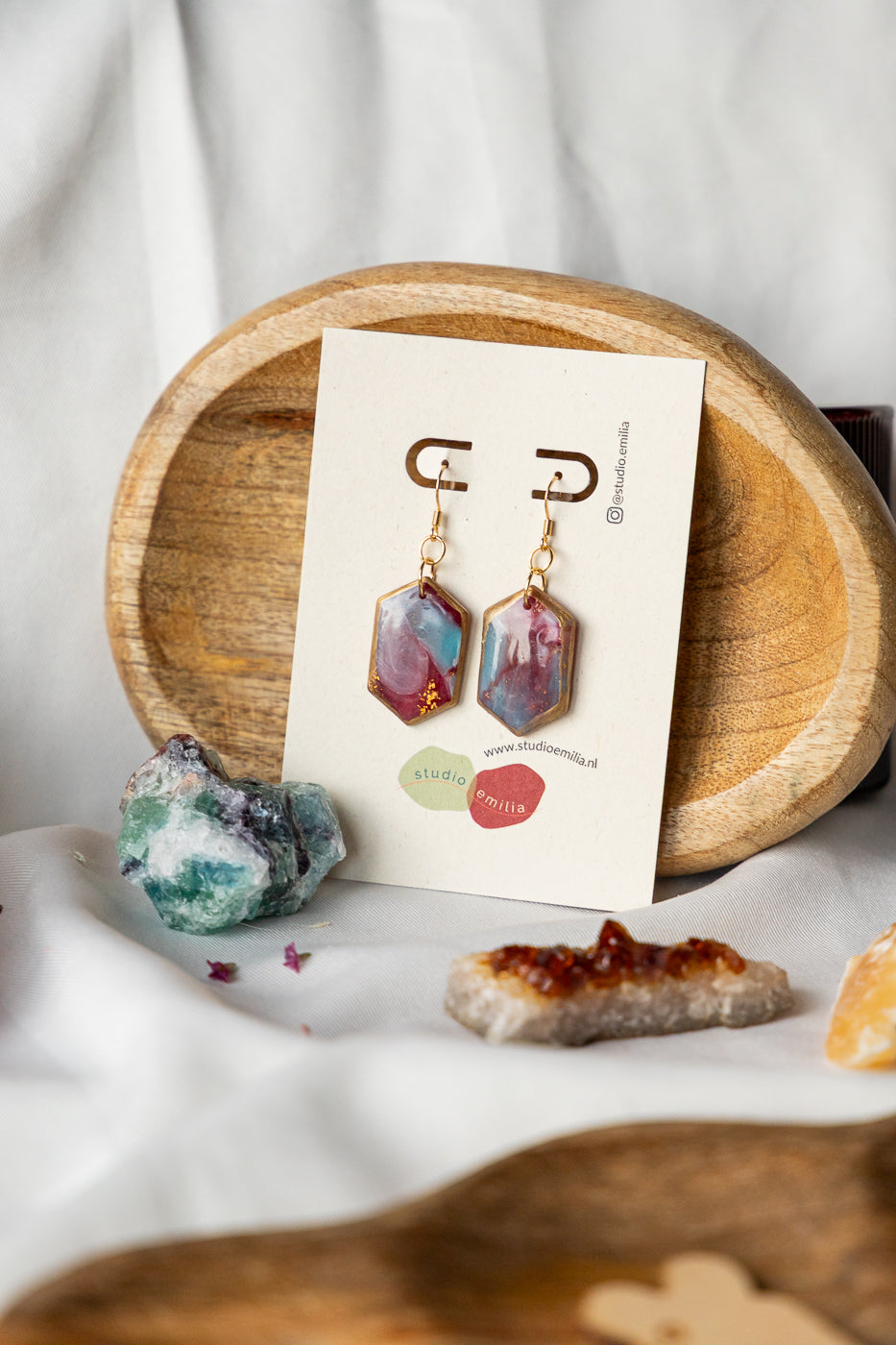 Oorbellen | Ocean Ruby Hex