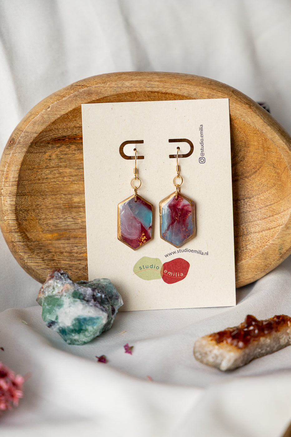 Oorbellen | Ocean Ruby Hex