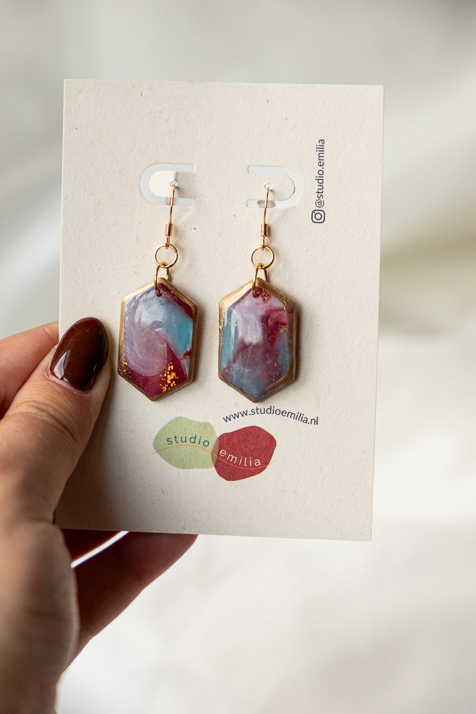 Oorbellen | Ocean Ruby Hex