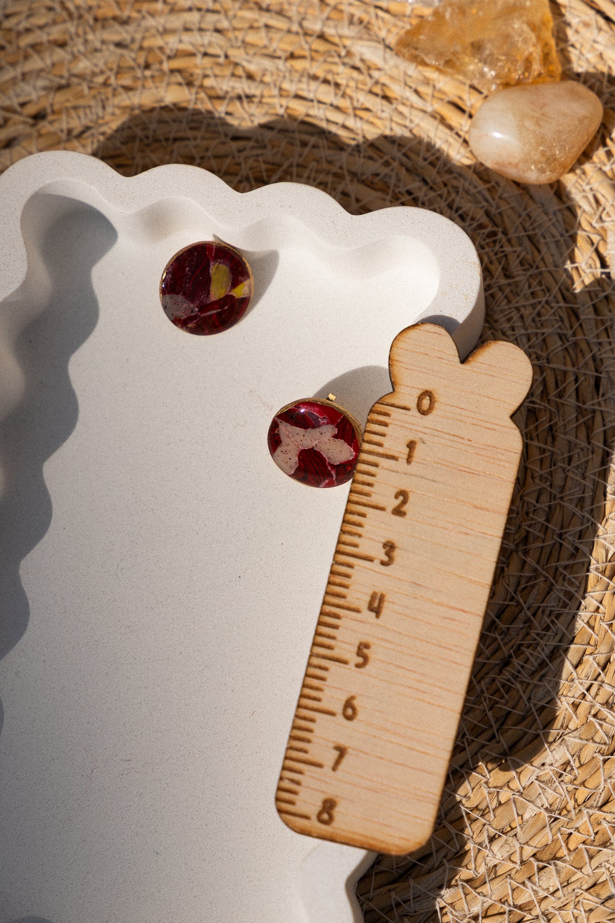 Oorbellen | Steen rond stud