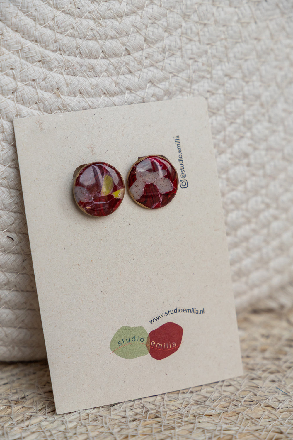 Oorbellen | Steen rond stud