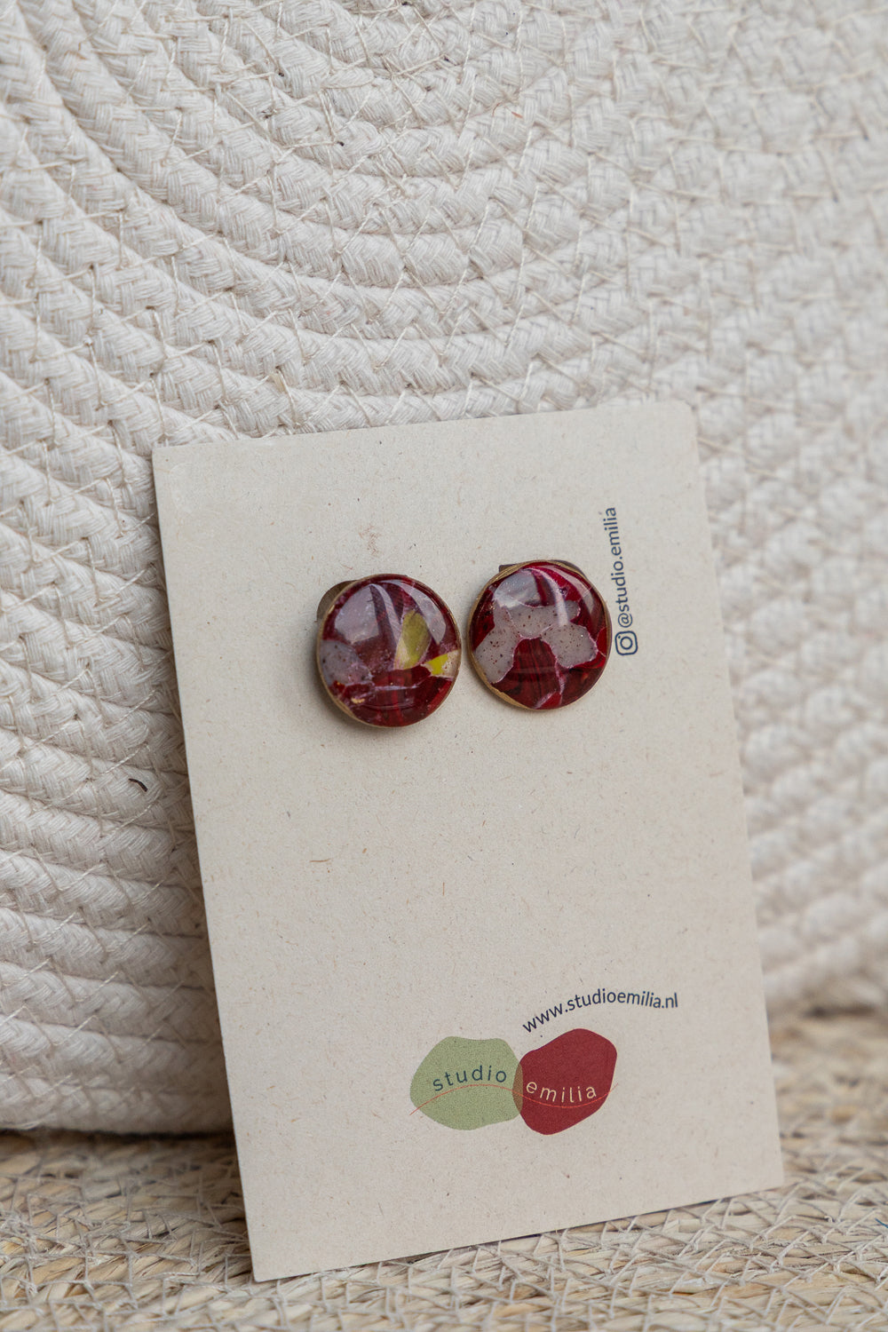 Oorbellen | Steen rond stud