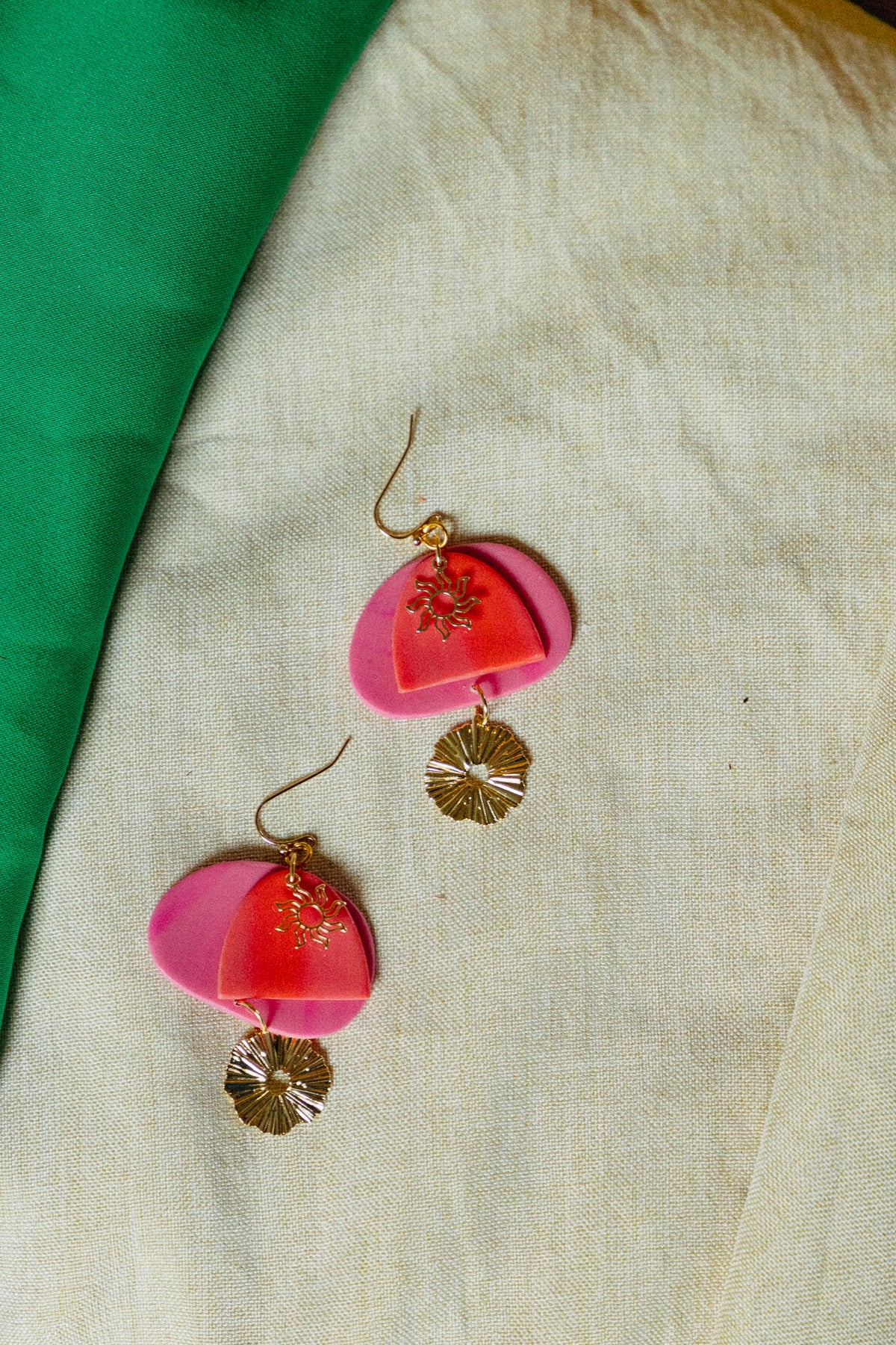 roze oorbellen, statement sieraden, oorbellen voor haar, rvs sieraden