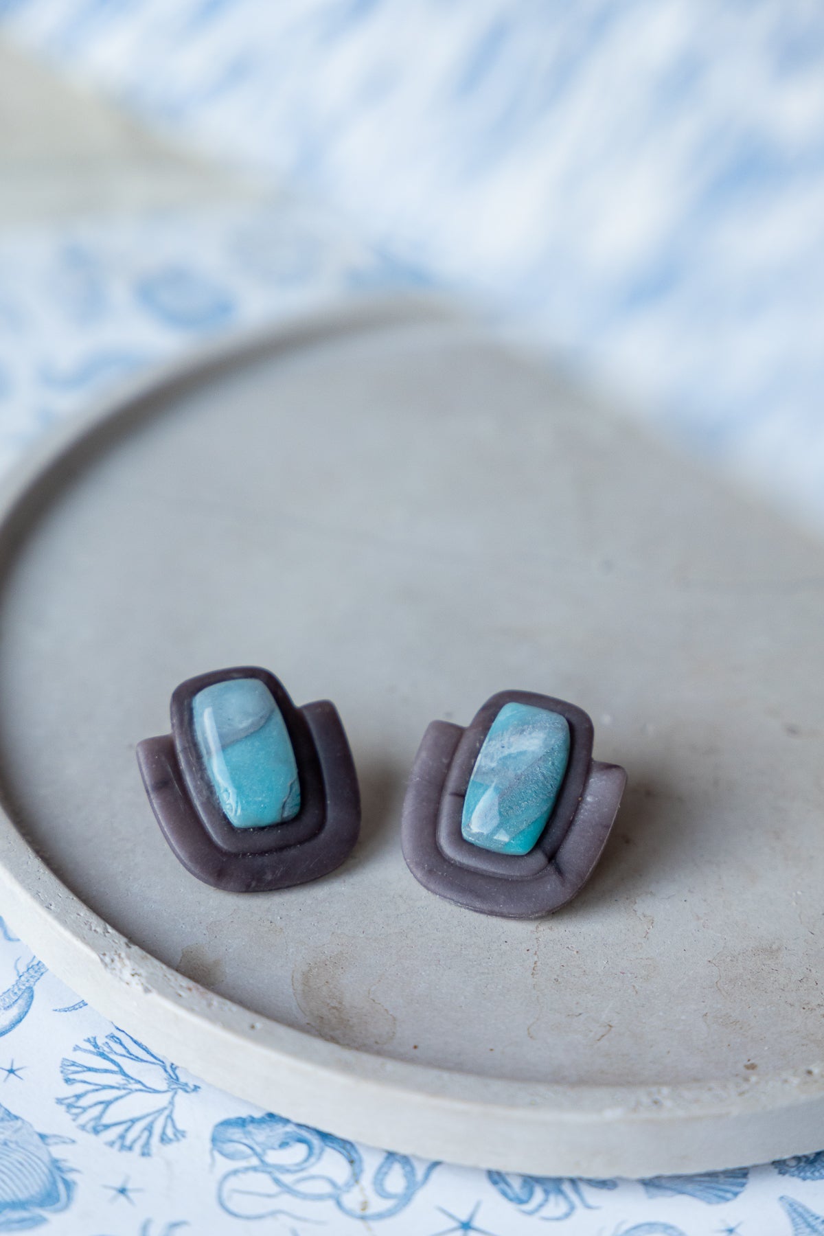 Earrings | Stormy Sky Square