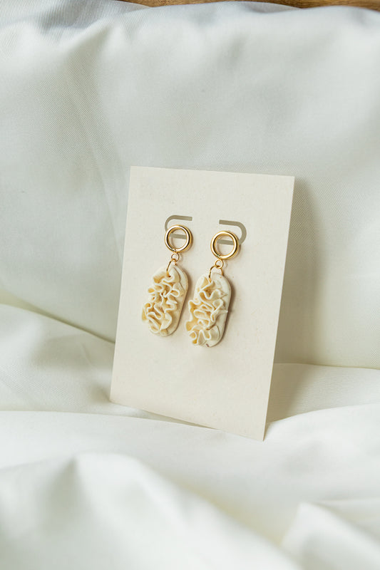 Oorbellen | Ivory Ruffle