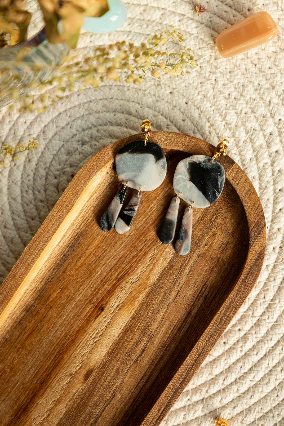 Earrings | Genevieve Warm Marble