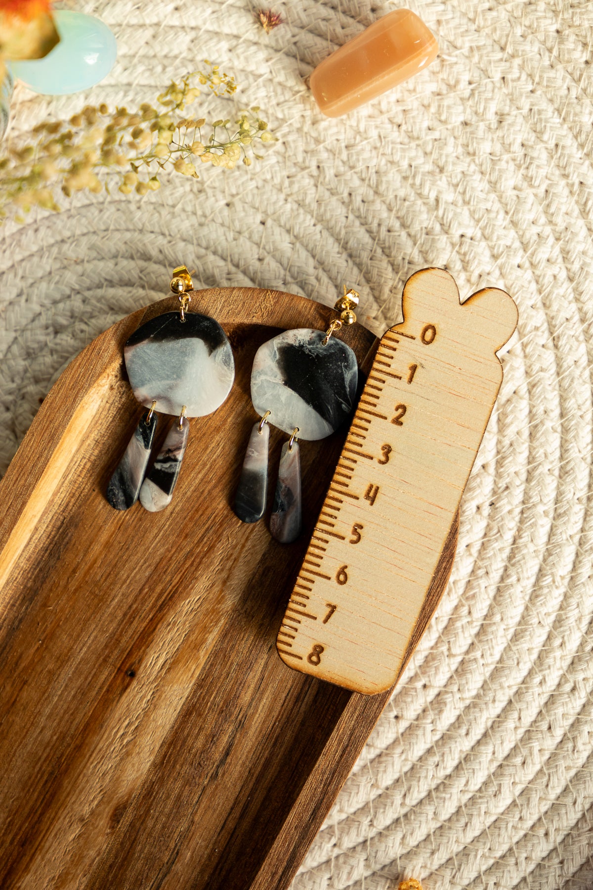 Earrings | Genevieve Warm Marble