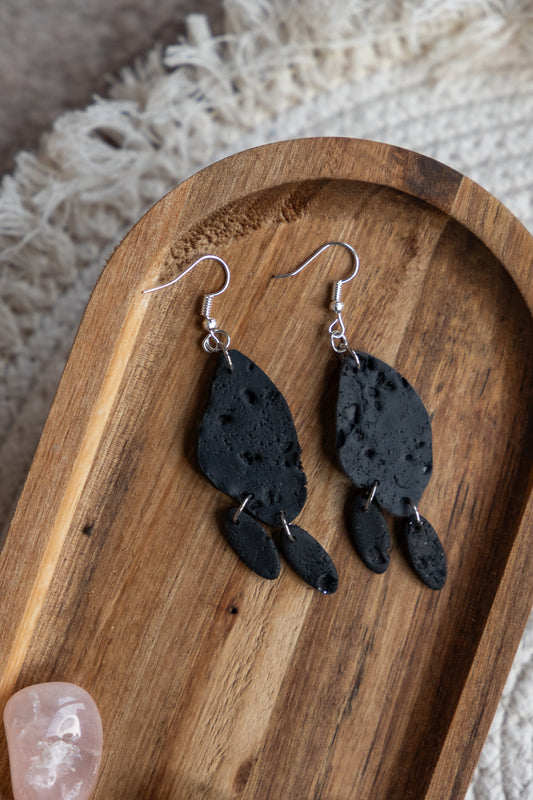 Earrings | Obsidian Moon Ash