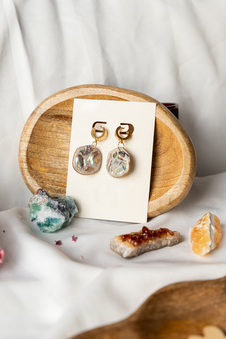 Oorbellen | Mother of Pearl Moon Organic