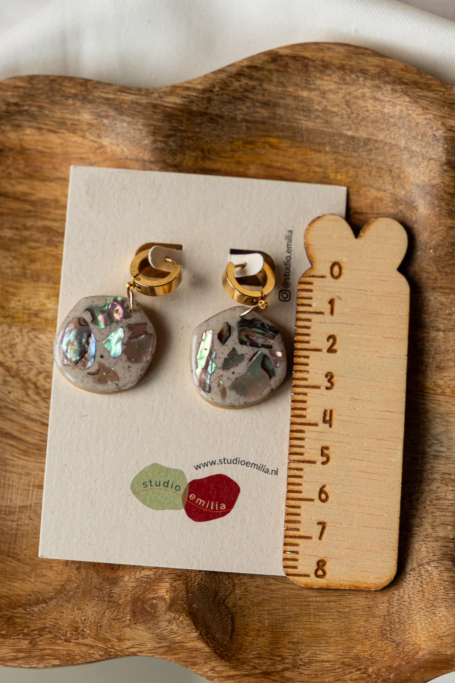 Oorbellen | Mother of Pearl Moon Organic