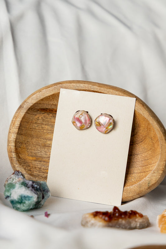 Oorbellen | Mother of Pearl pink stud