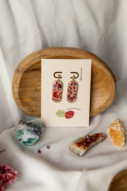 Oorbellen | Mother of Pearl Red