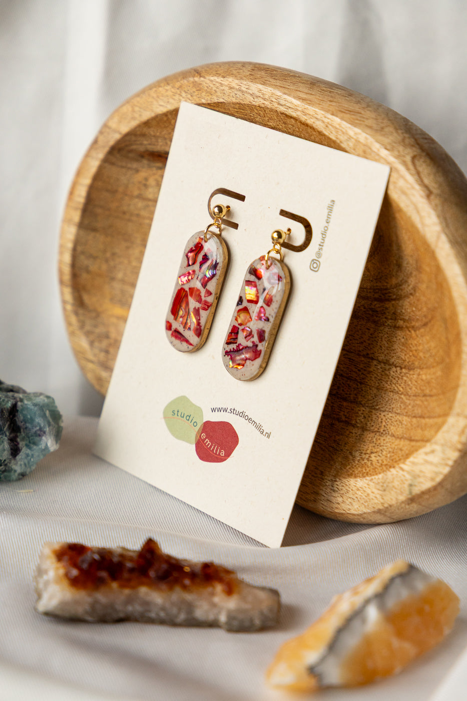 Oorbellen | Mother of Pearl Red