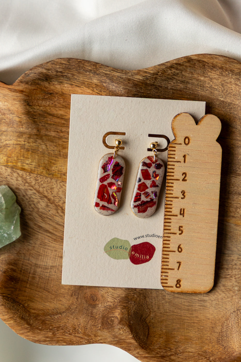 Oorbellen | Mother of Pearl Red