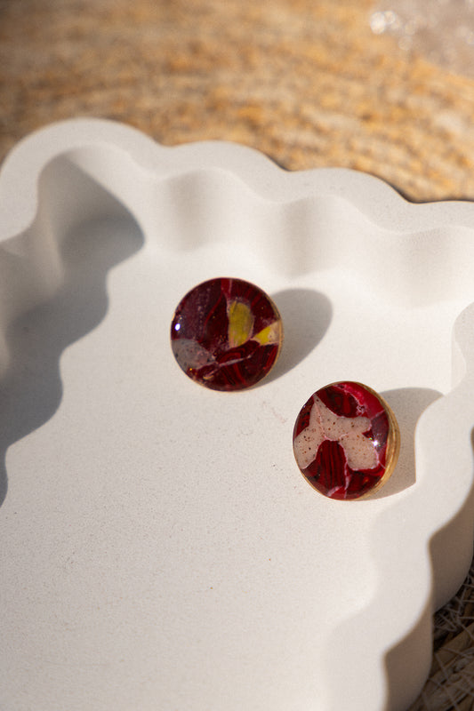 Oorbellen | Steen rond stud