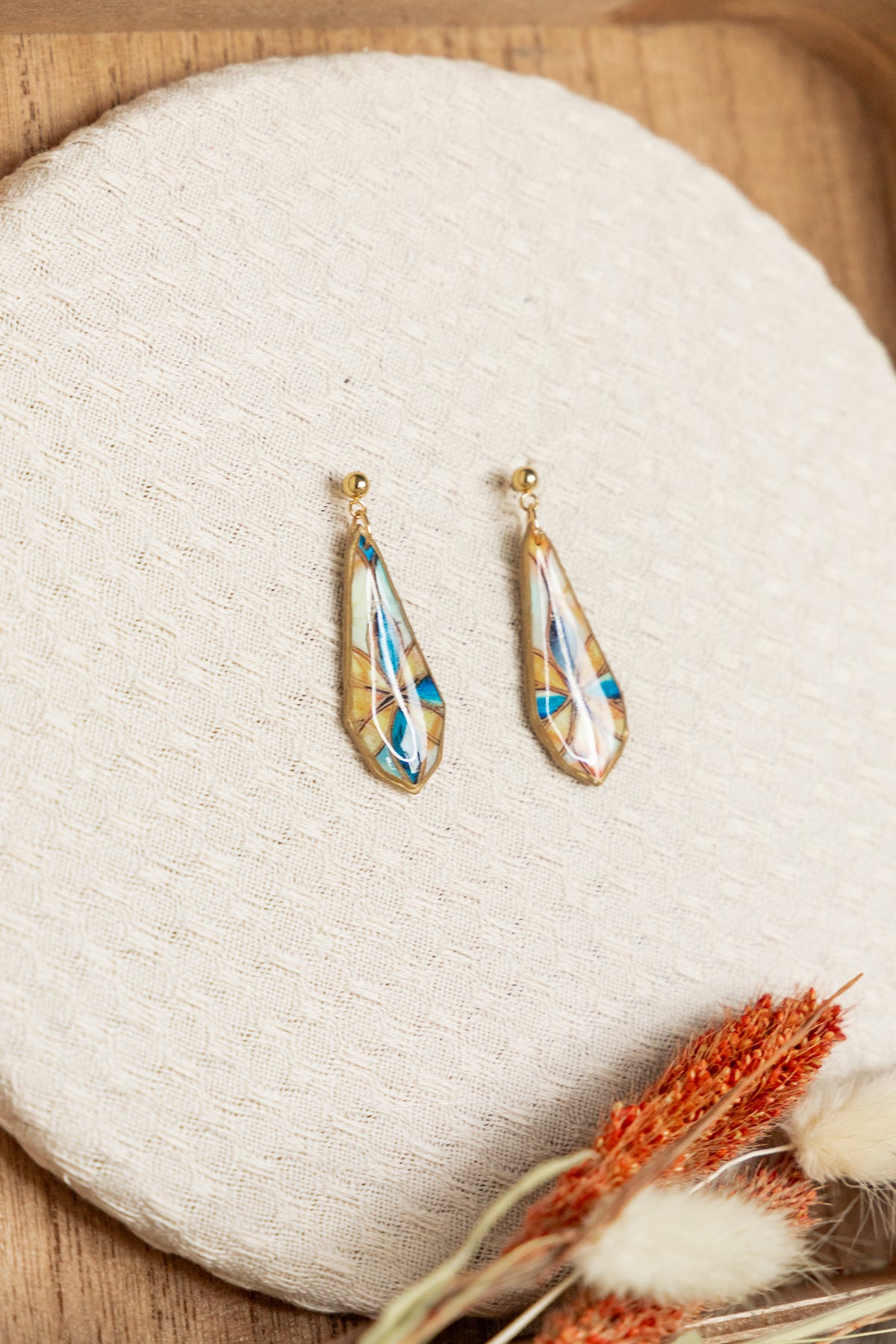 statement oorbellen, oorbellen van klei, statement, chique oorbellen