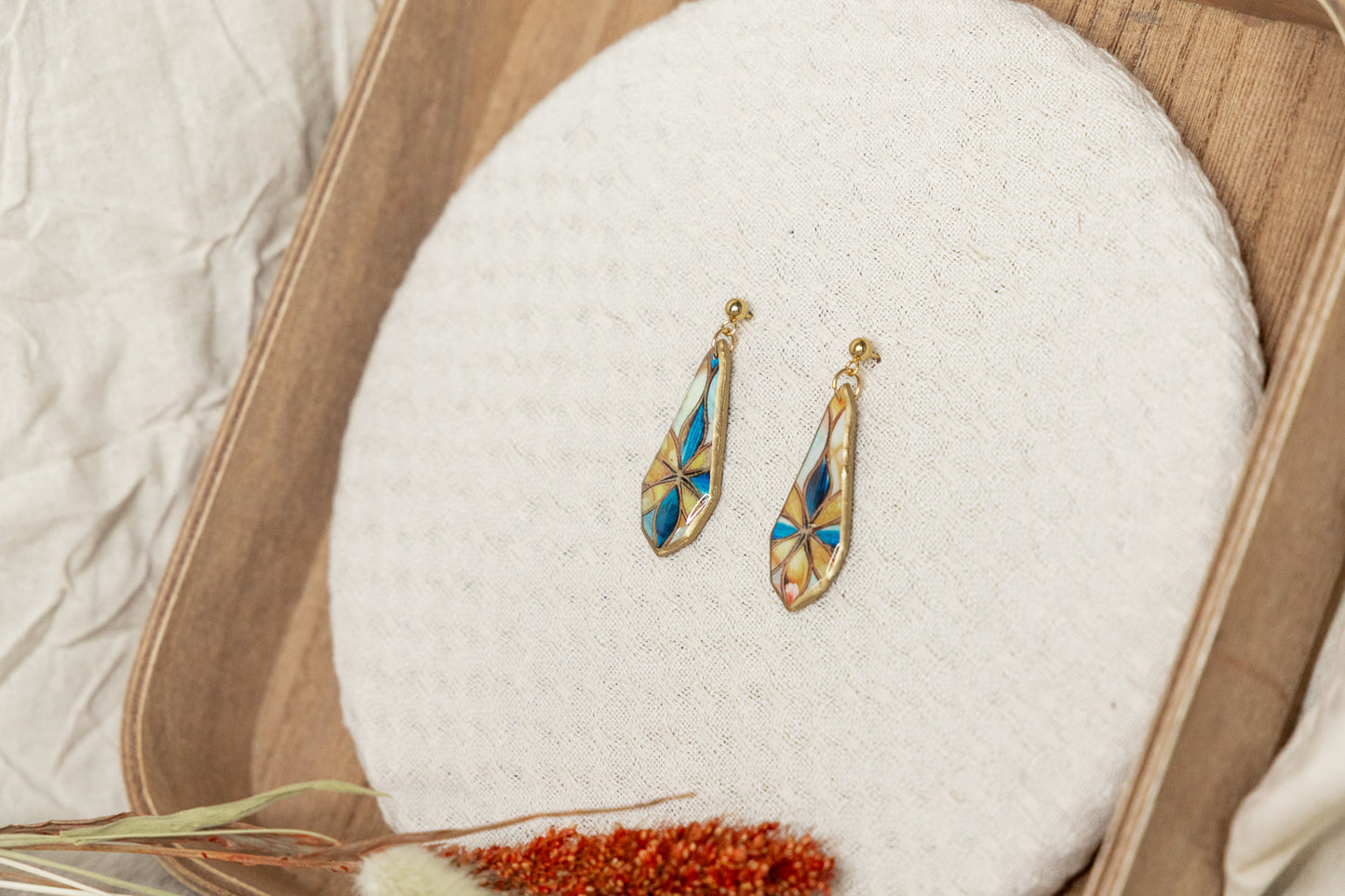 statement oorbellen, oorbellen van klei, statement, chique oorbellen