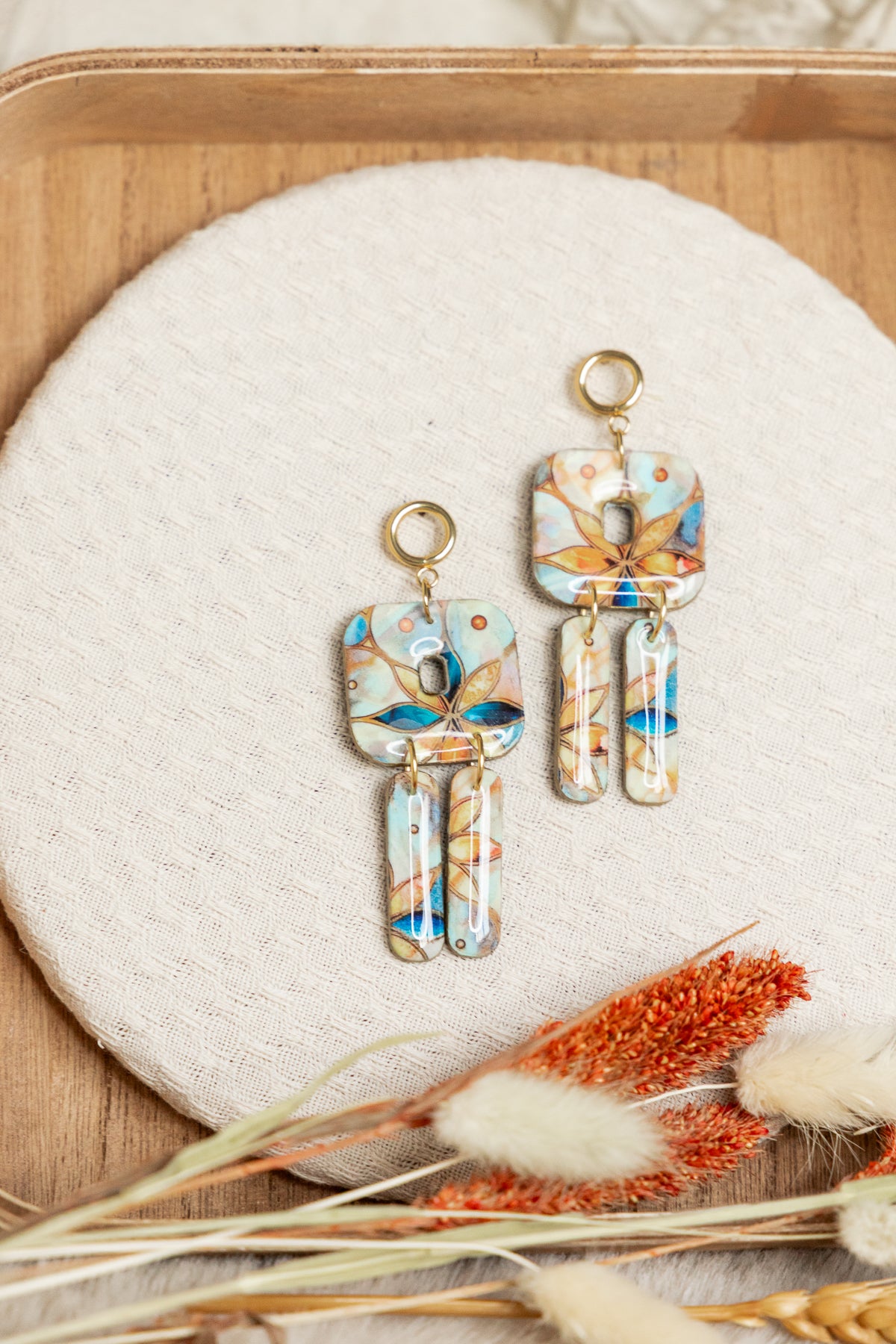 statement oorbellen, oorbellen van klei, statement, chique oorbellen