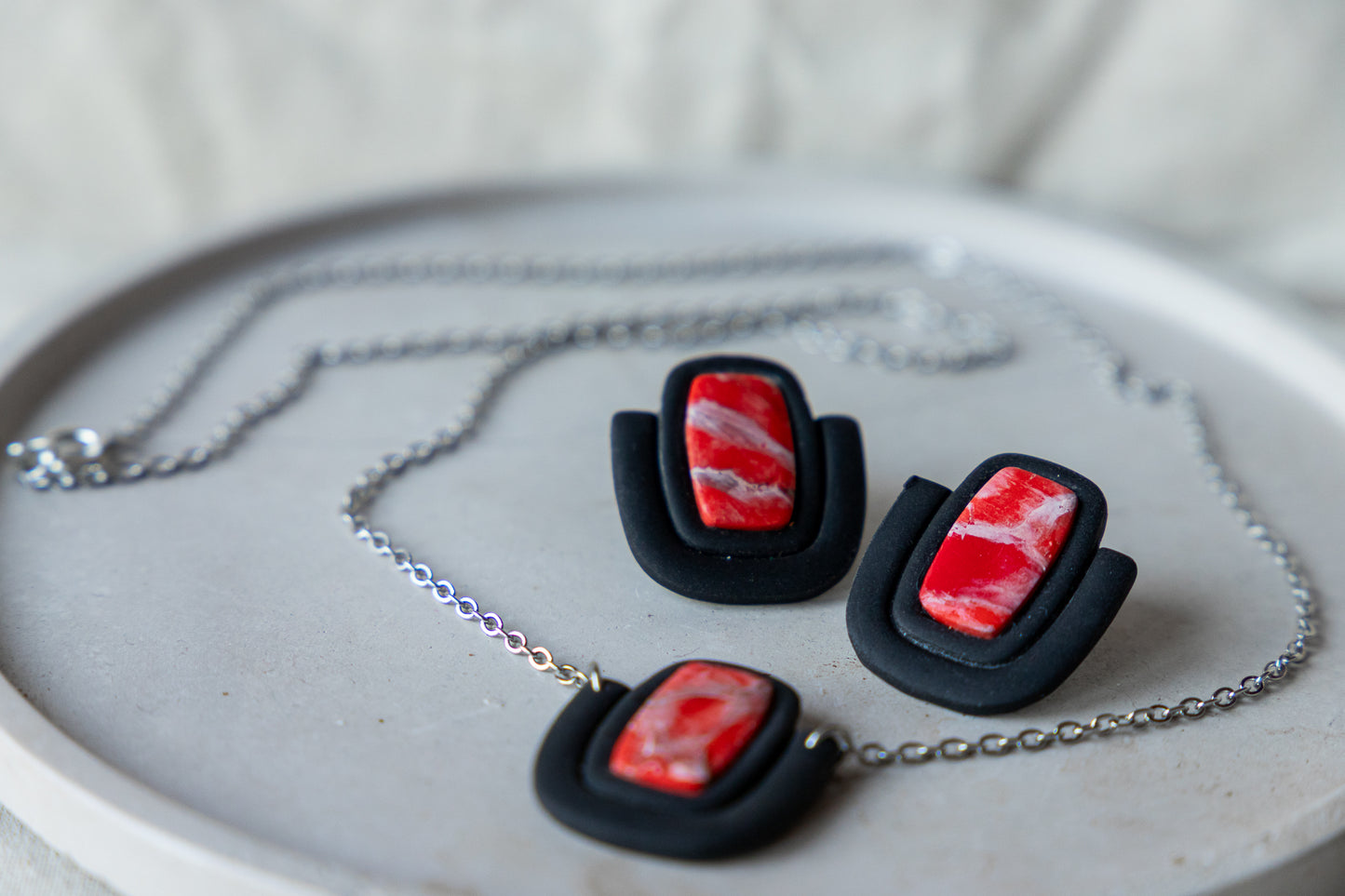 Oorbellen | Crimson Core Set Triangle & Square