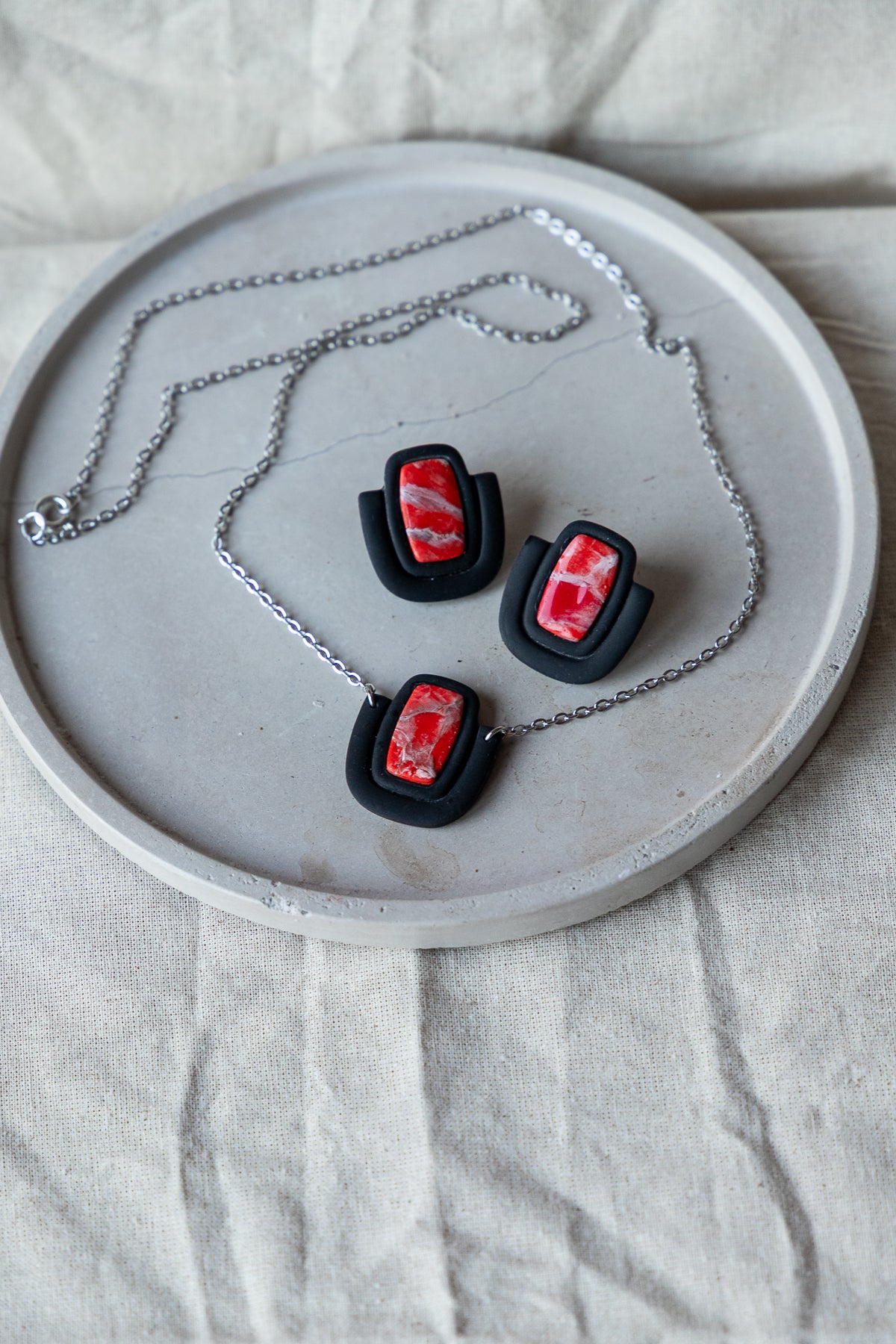 Oorbellen | Crimson Core Set Triangle & Square