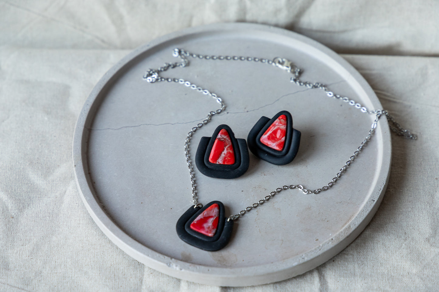 Oorbellen | Crimson Core Set Triangle & Square