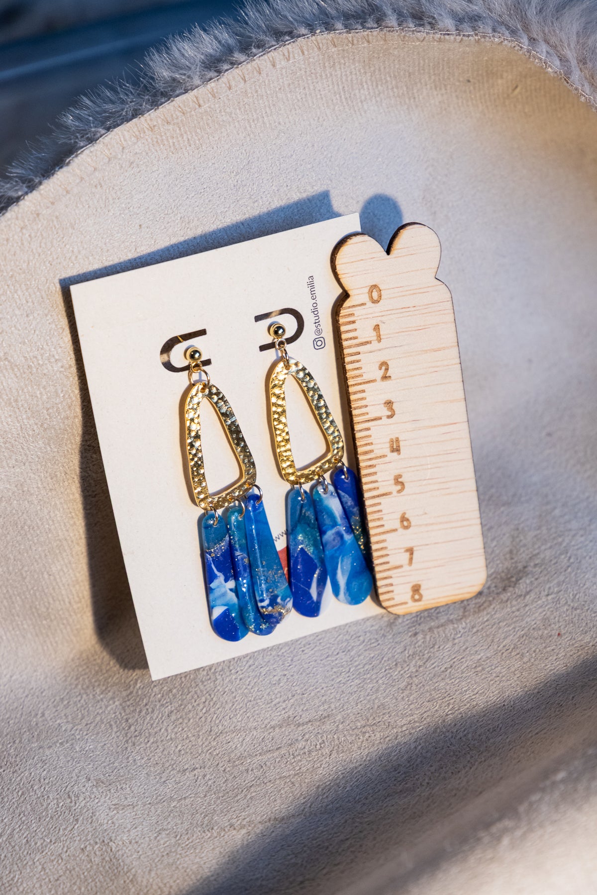 blauwe oorbellen, statement oorbellen, boho, roestvrijstaal, rvs oorbellen, lichtgewicht oorbellen, oorbellen handgemaakt