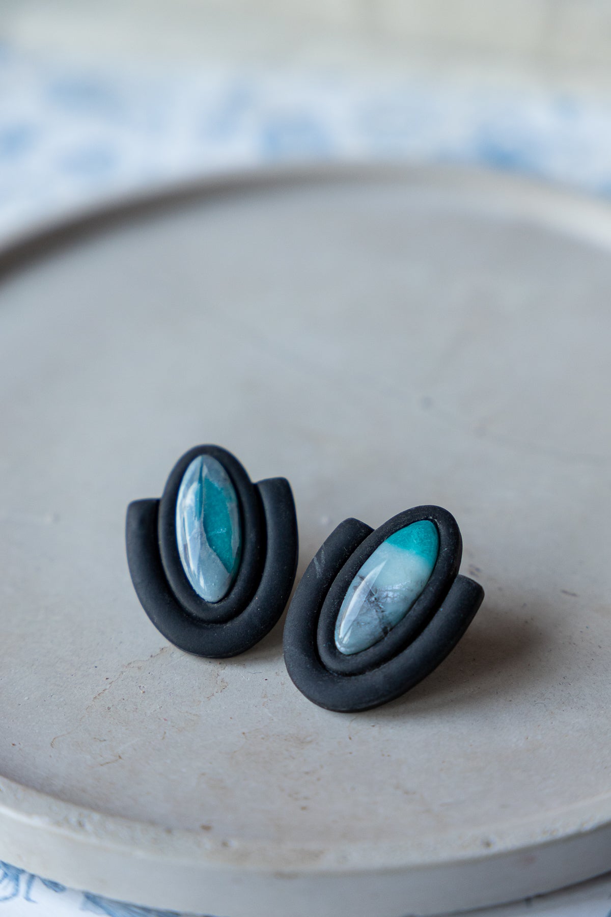 Oorbellen | Midnight Tide Oval