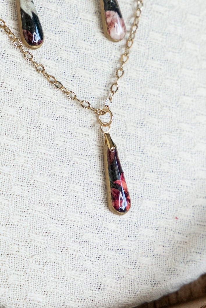 Oorbellen | Midnight Garden Mini + hanger met ketting set