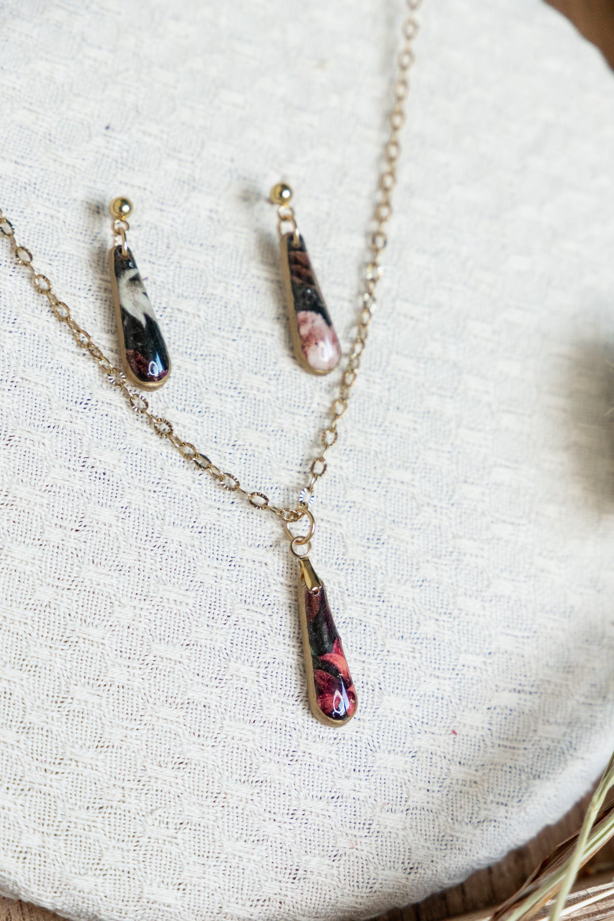 Oorbellen | Midnight Garden Mini + hanger met ketting set