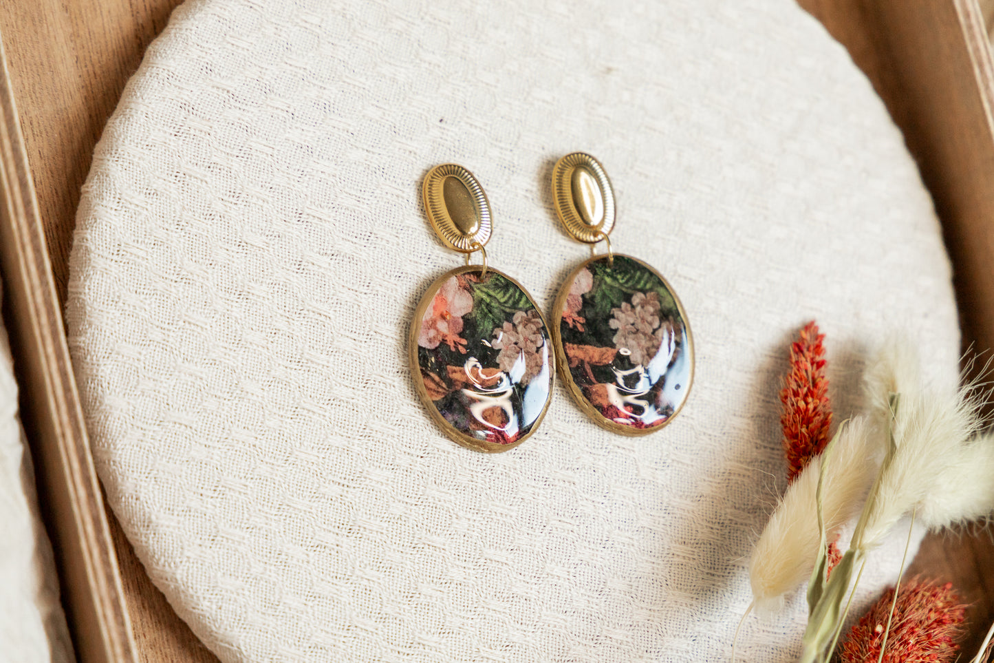 Oorbellen | Midnight Garden Oval