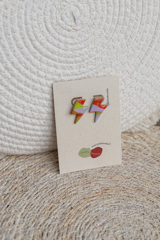 Oorbellen | Retro Beach studs lightning