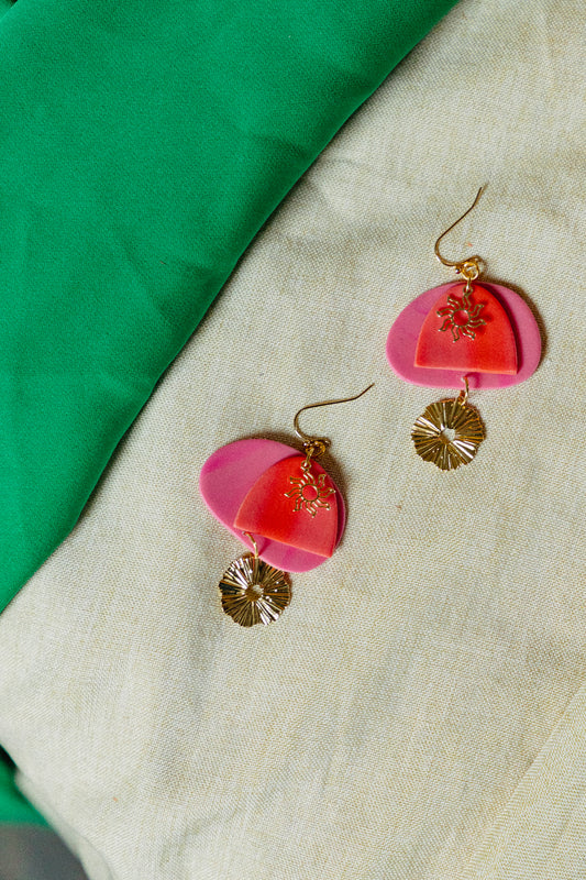roze oorbellen, statement sieraden, oorbellen voor haar, rvs sieraden