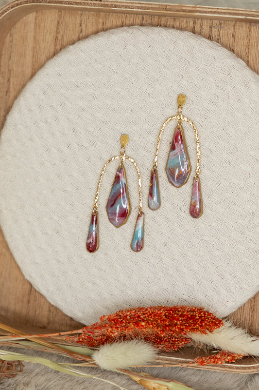 oorbellen van klei, klei oorbellen, sieraden, handgemaakte sieraden, statement sieraden, dames oorbellen